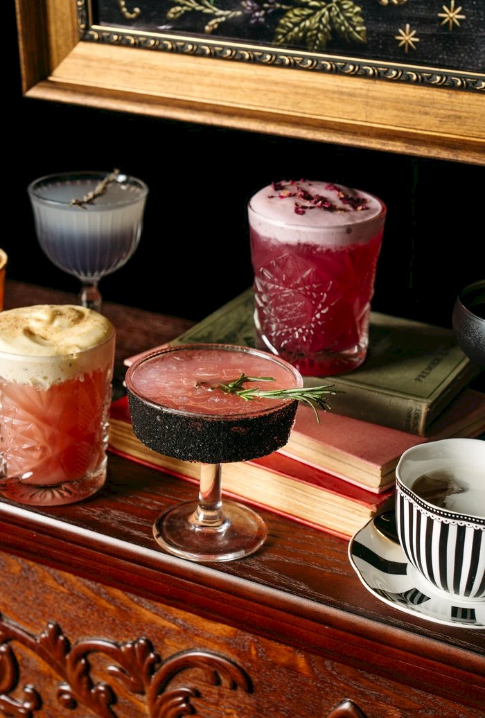 Seasonal cocktails at Hidden Bar during Impractical Magic at Noelle Nashville